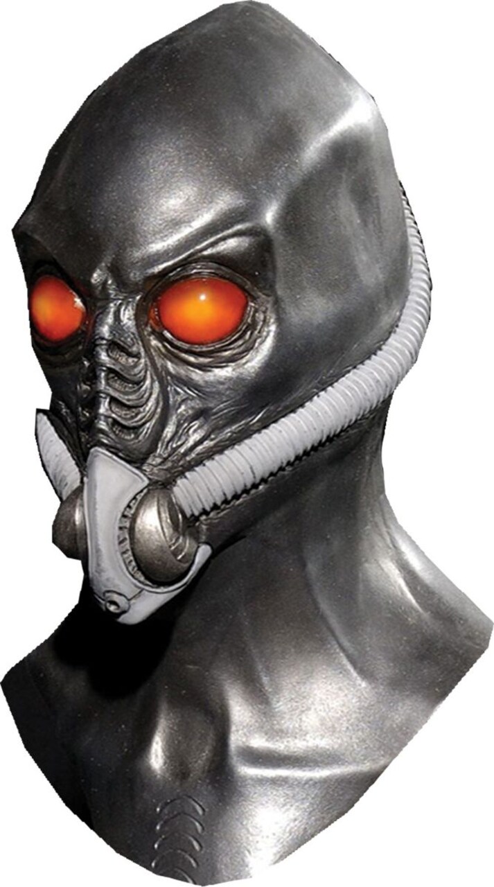 The Costume Center Gray and White Time Traveler Resurrection Unisex Adult Halloween Mask Costume Accessory